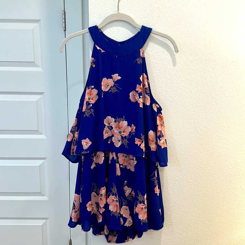 Altar’d State Blue and Pink Floral Romper